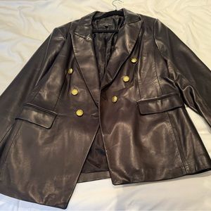 Banana Republic Leather Captain’s Blazer